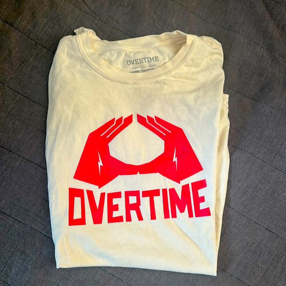 XL Overtime T-Shirt (Tan and Red)